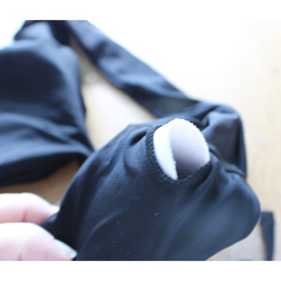 NEW 2-Pc Swimsuit Sz M High Waisted Bikini Set Black Snakeskin Bottoms Holipick - Picture 4 of 10